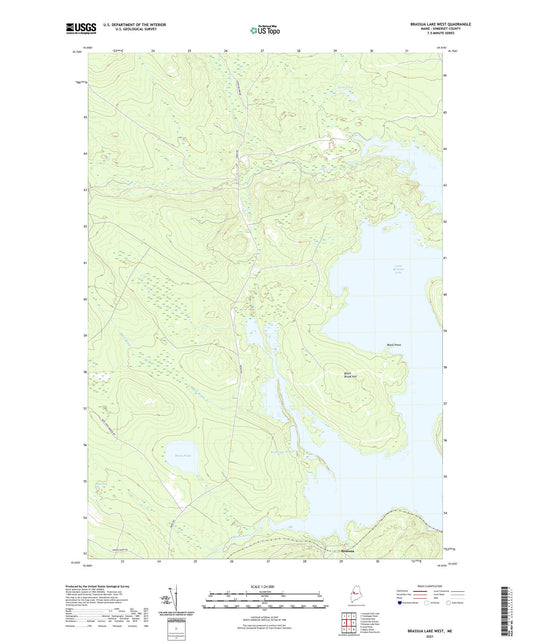 Brassua Lake West Maine US Topo Map Image