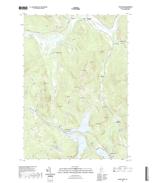 Bryant Pond Maine US Topo Map Image