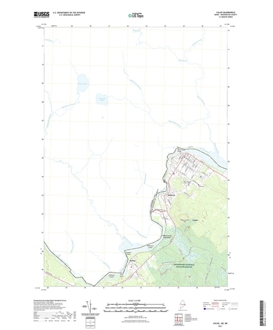 Calais Maine US Topo Map Image