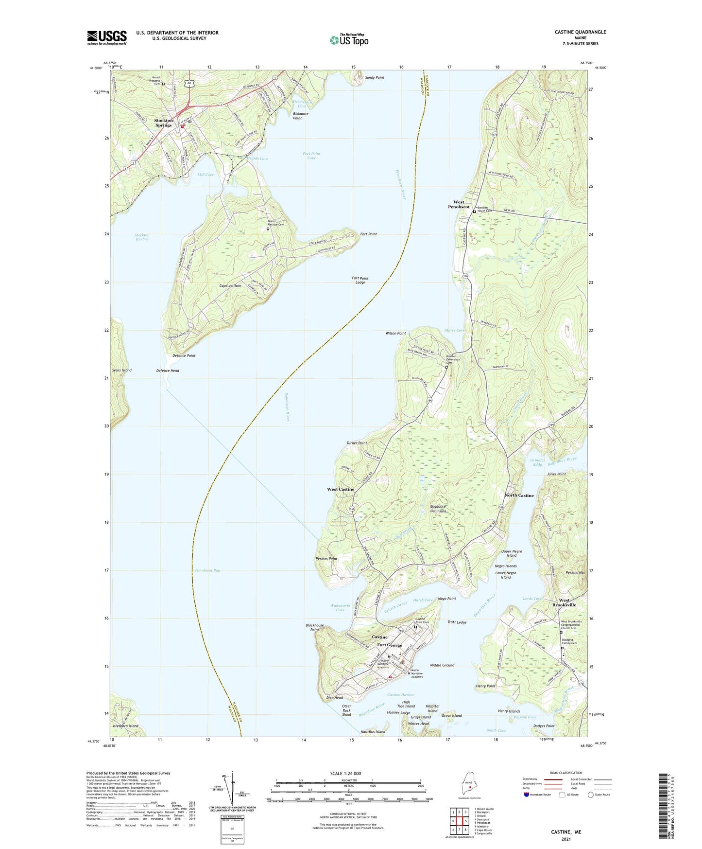 Castine Maine US Topo Map Image