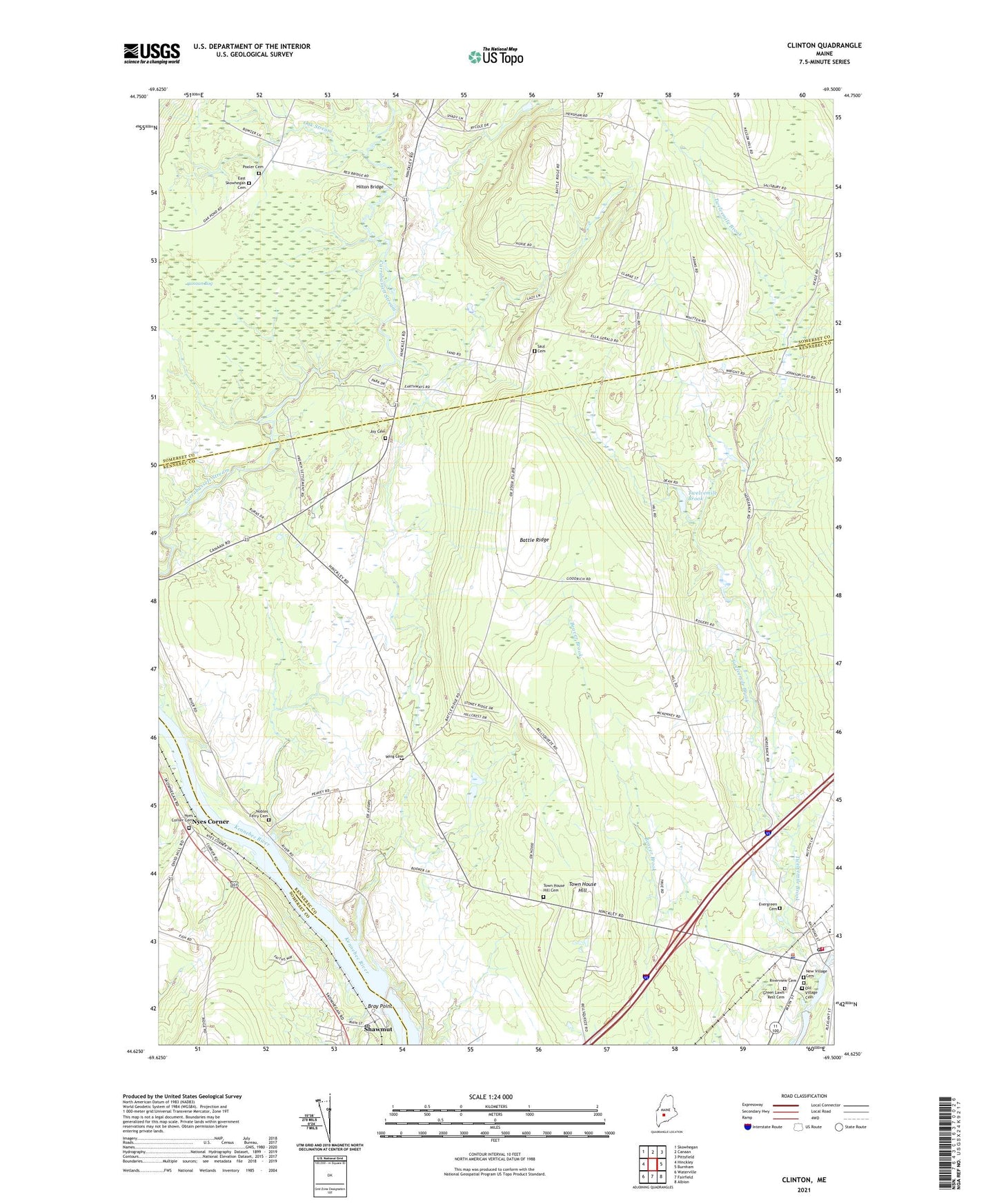 Clinton Maine US Topo Map Image