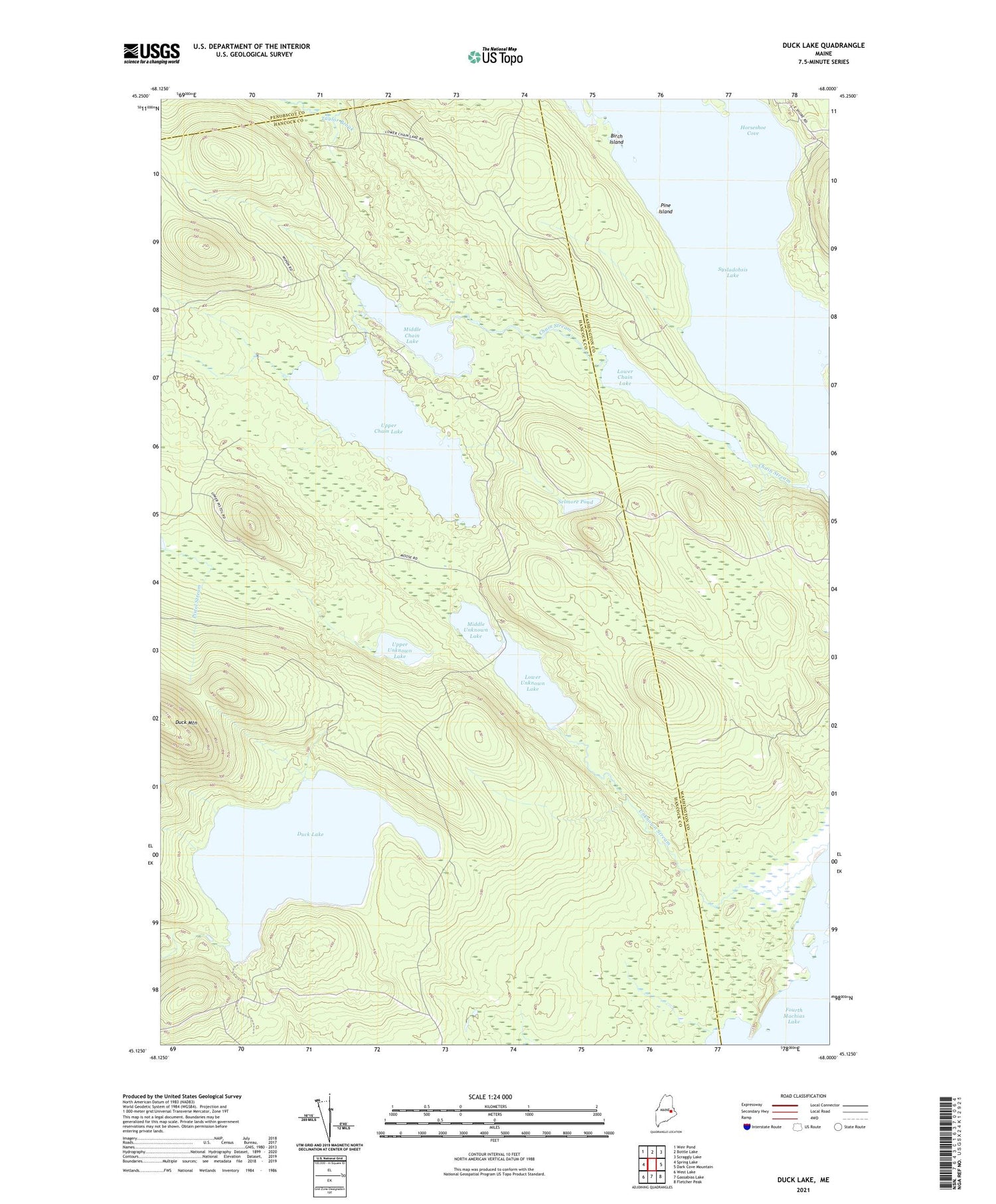 Duck Lake Maine US Topo Map Image