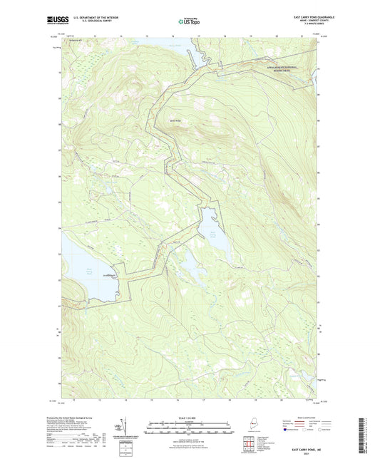 East Carry Pond Maine US Topo Map Image