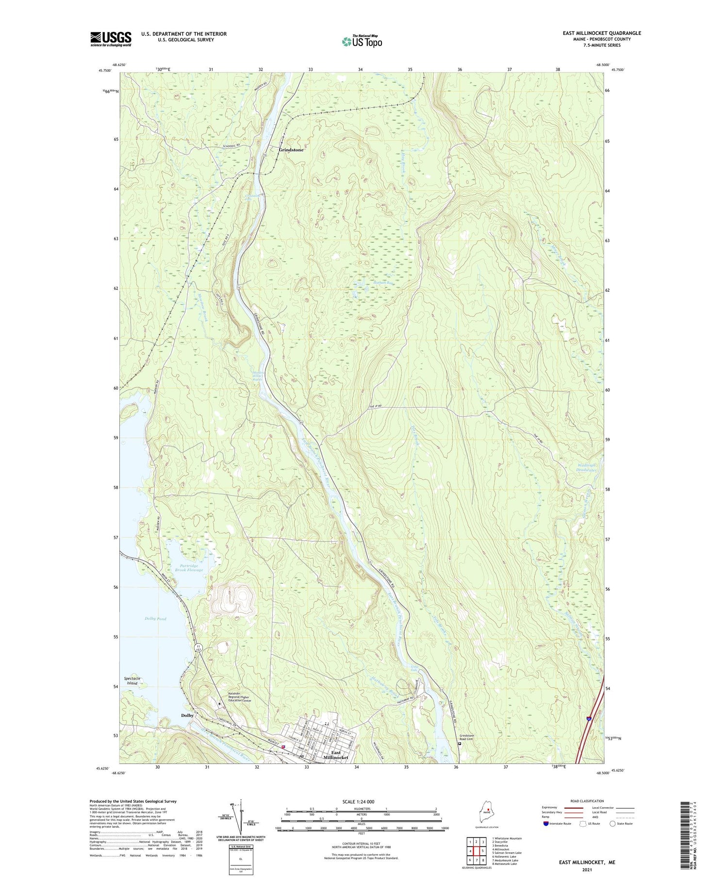 East Millinocket Maine US Topo Map Image