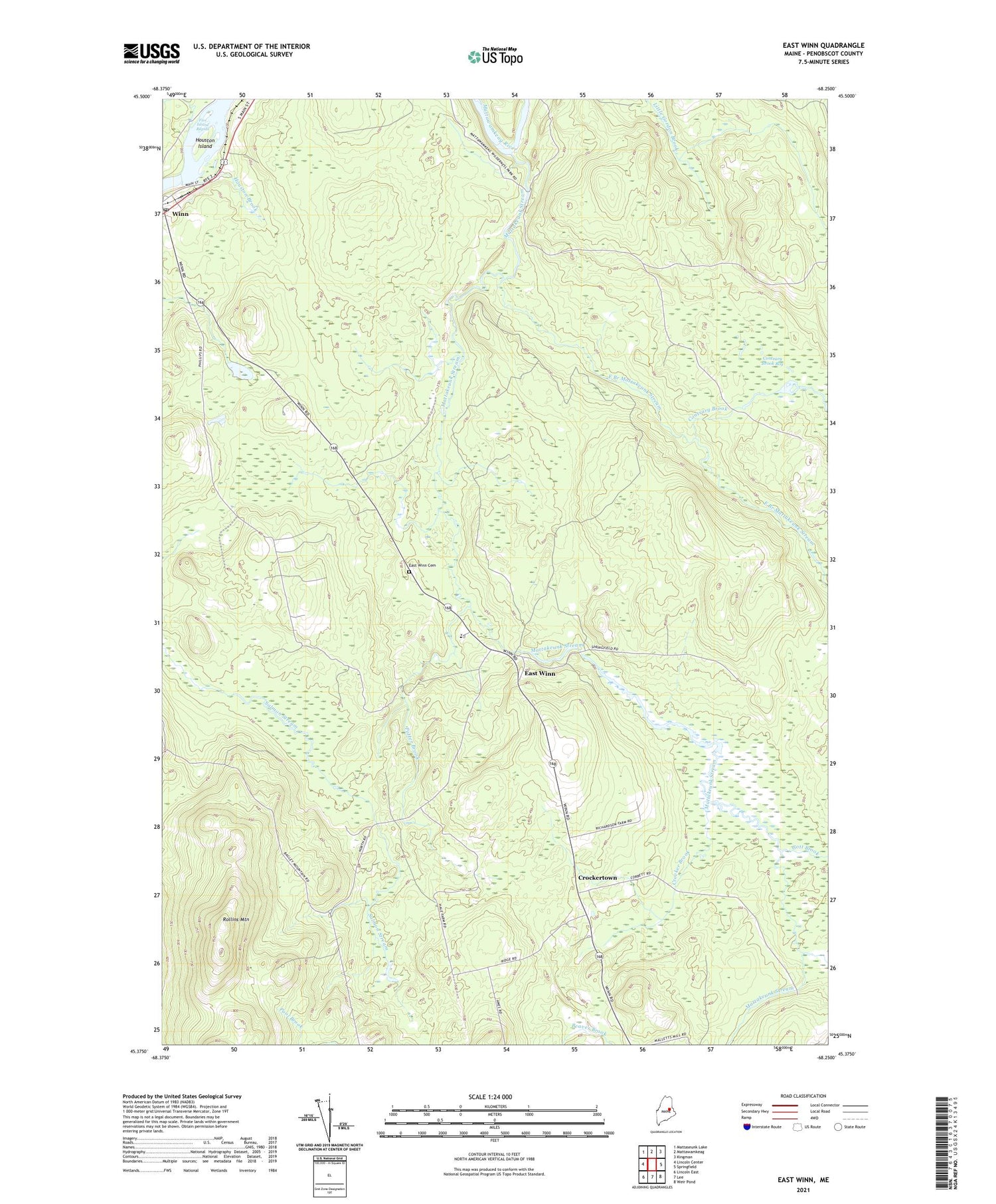 East Winn Maine US Topo Map Image