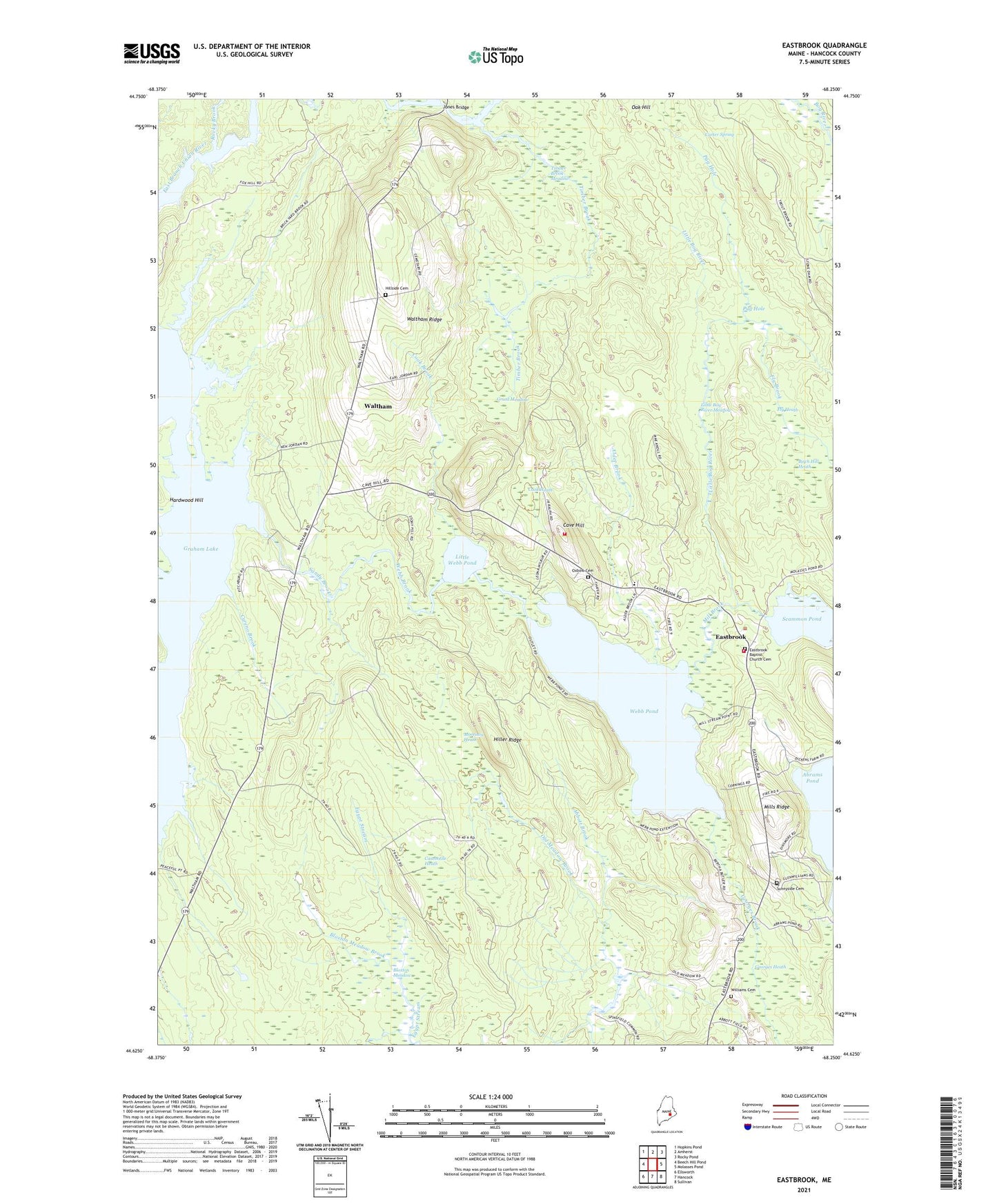 Eastbrook Maine US Topo Map Image