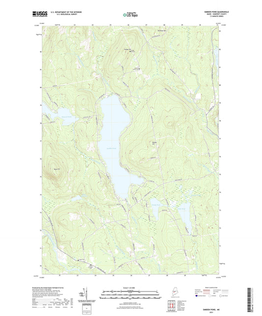 Embden Pond Maine US Topo Map Image