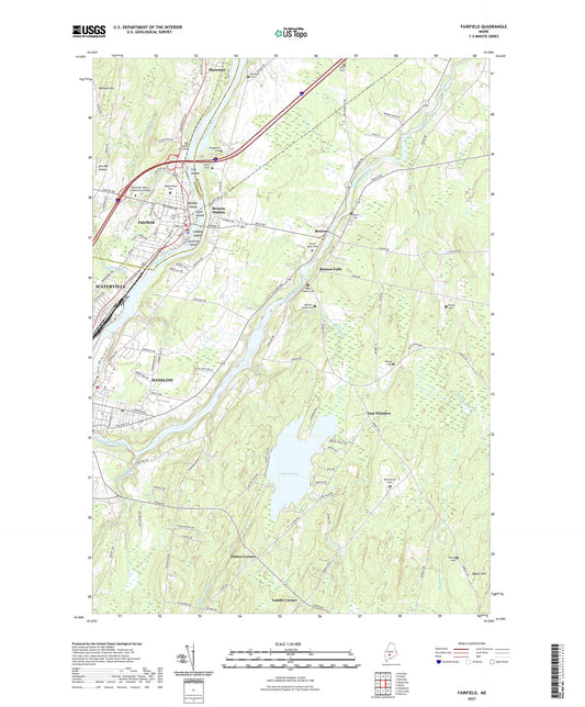 Fairfield Maine US Topo Map Image