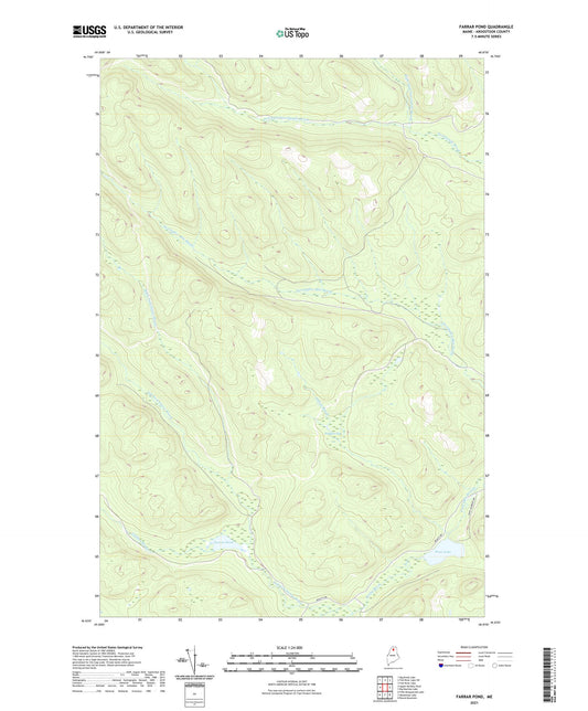 Farrar Pond Maine US Topo Map Image