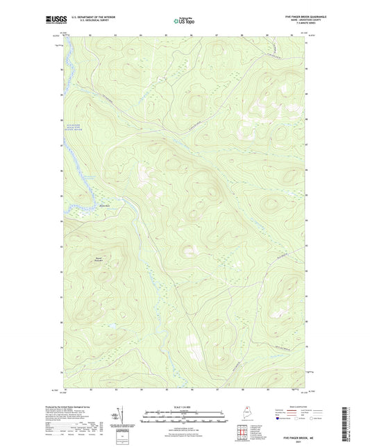 Five Finger Brook Maine US Topo Map Image