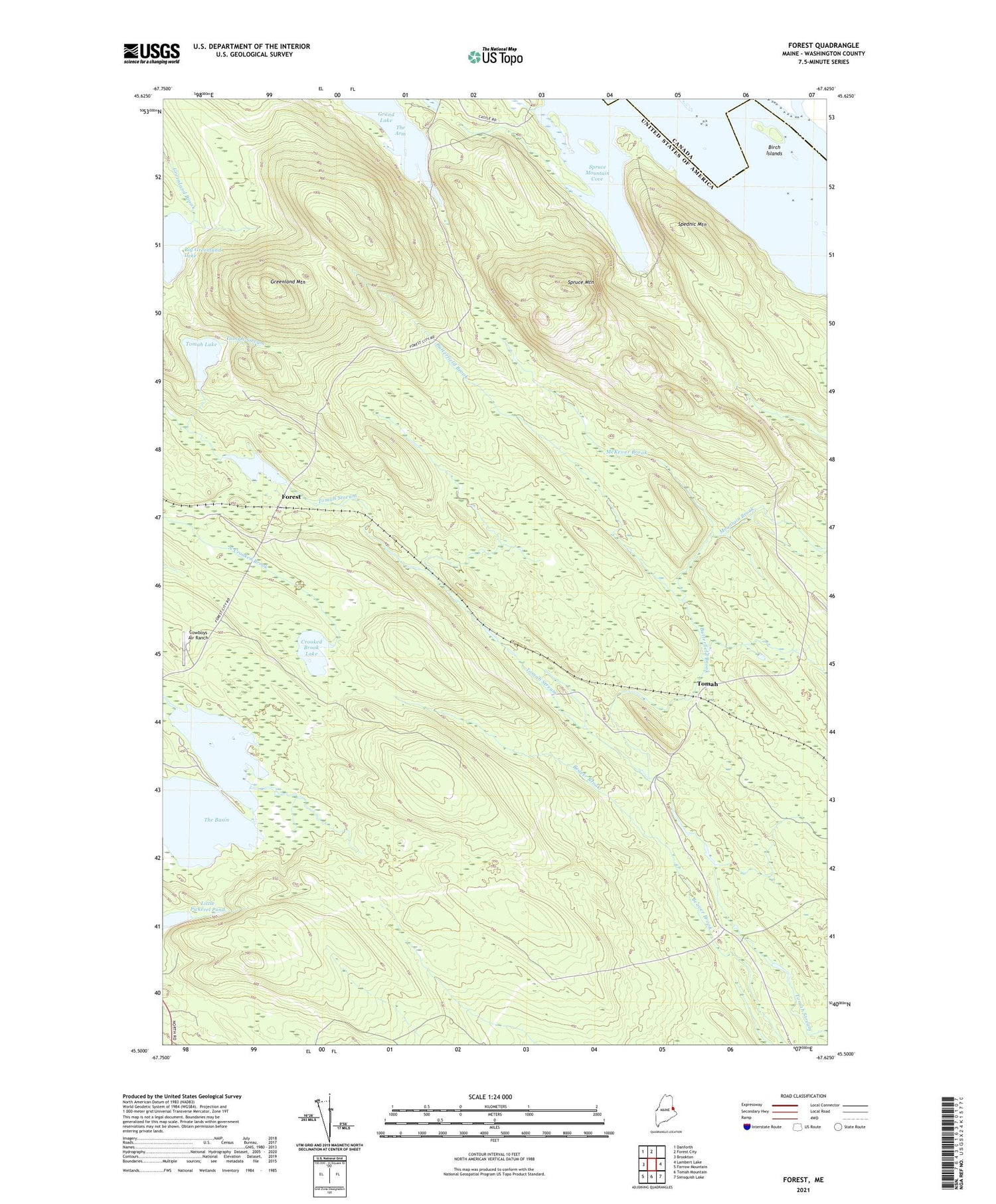 Forest Maine US Topo Map Image