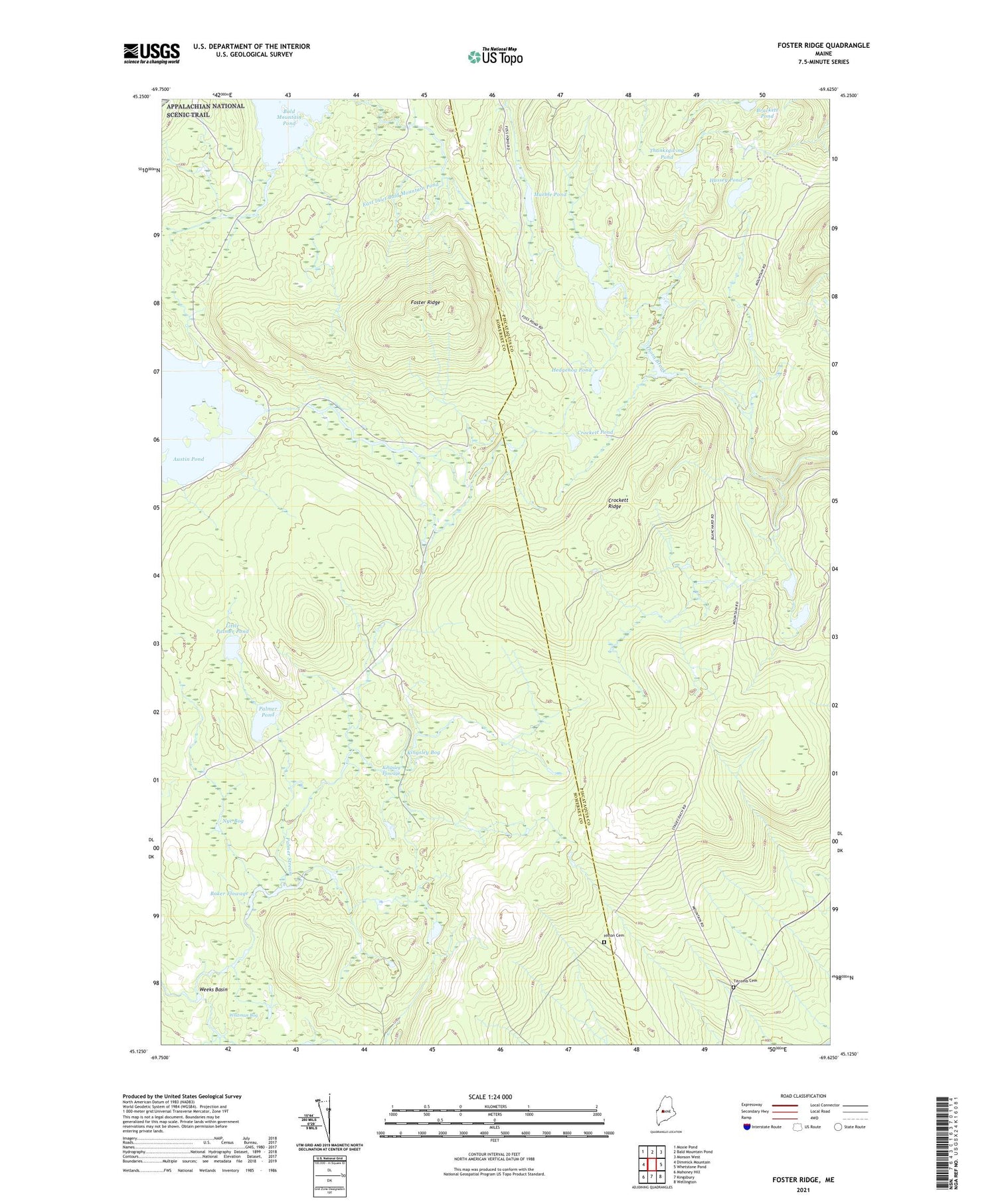 Foster Ridge Maine US Topo Map Image