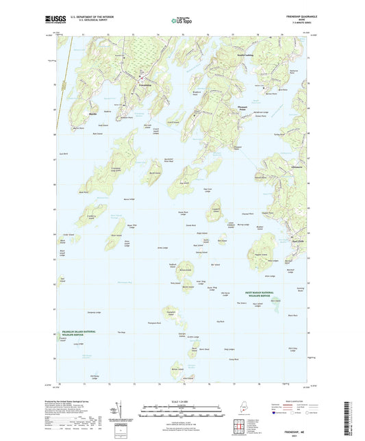 Friendship Maine US Topo Map Image