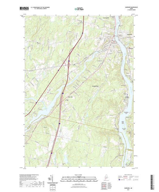 Gardiner Maine US Topo Map Image