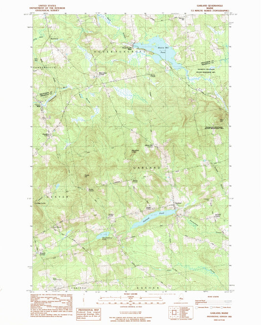 Classic USGS Garland Maine 7.5'x7.5' Topo Map Image