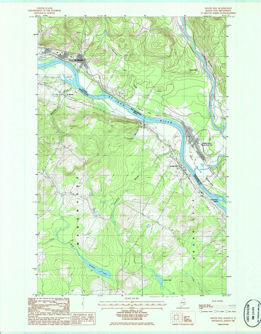 Classic USGS Grand Isle Maine 7.5'x7.5' Topo Map Image