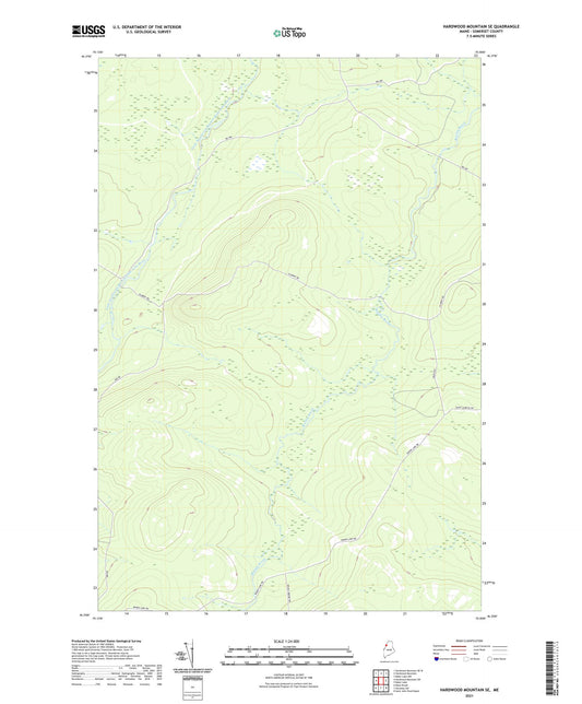 Hardwood Mountain SE Maine US Topo Map Image