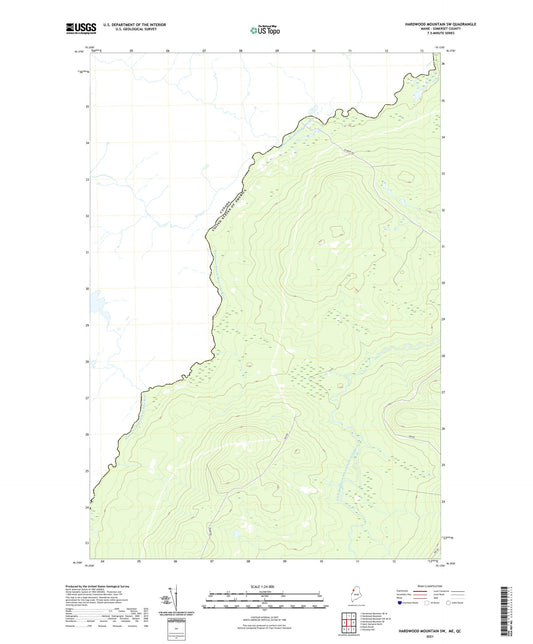 Hardwood Mountain SW Maine US Topo Map Image