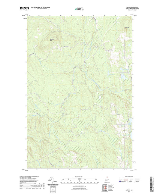 Harvey Maine US Topo Map Image
