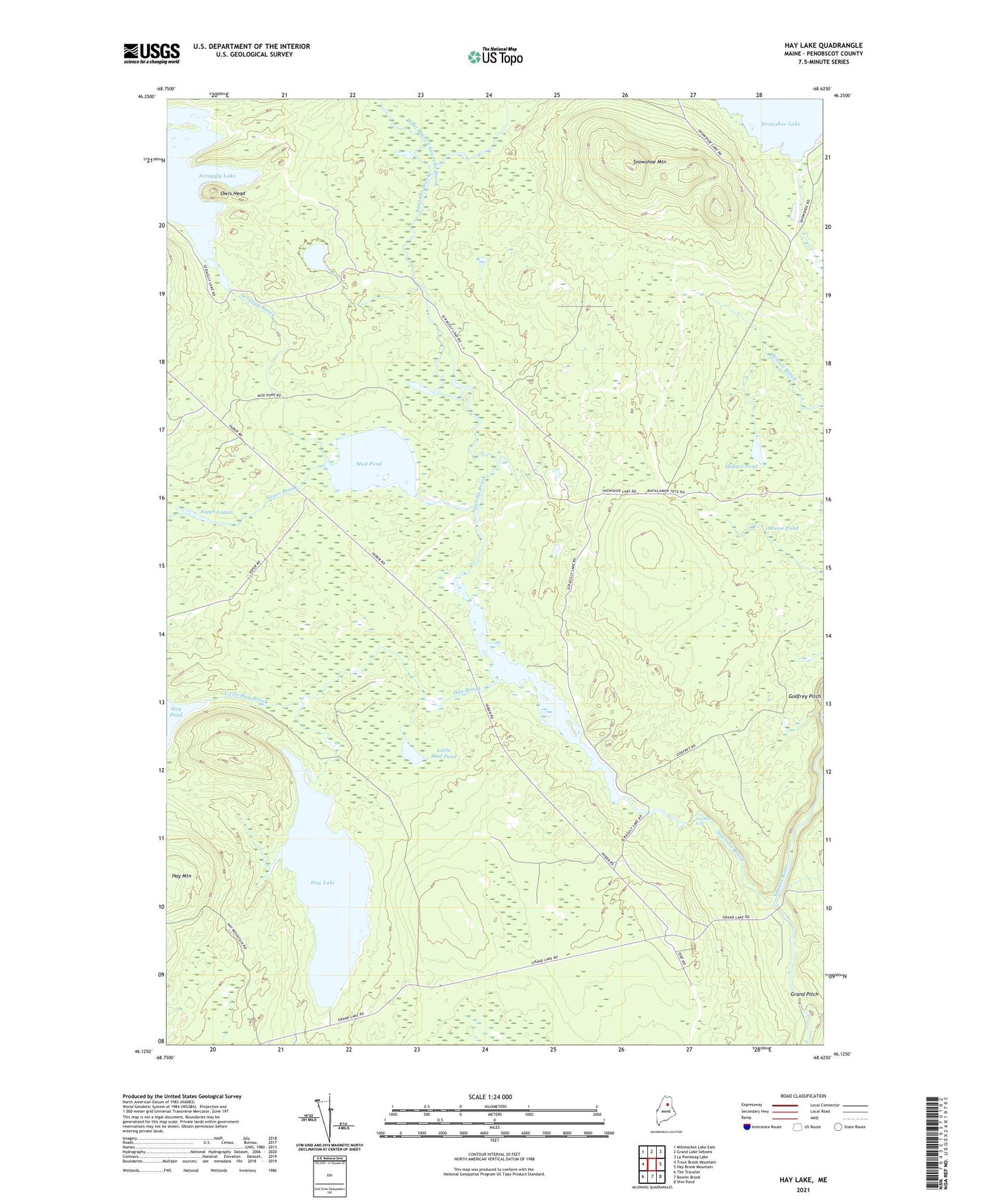 Hay Lake Maine US Topo Map Image