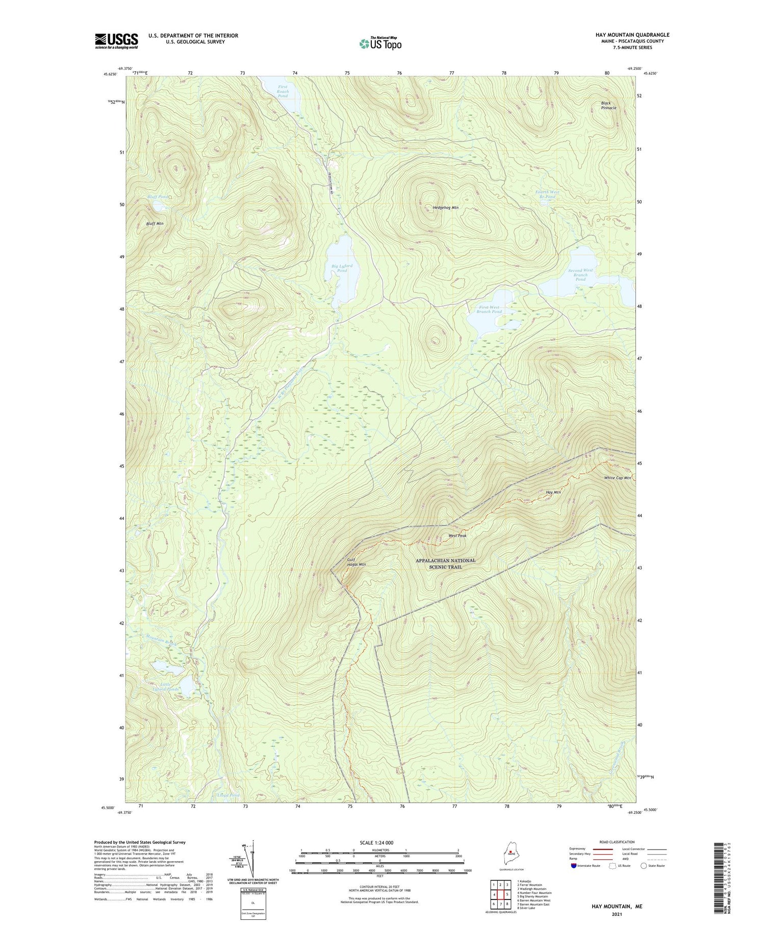 Hay Mountain Maine US Topo Map Image