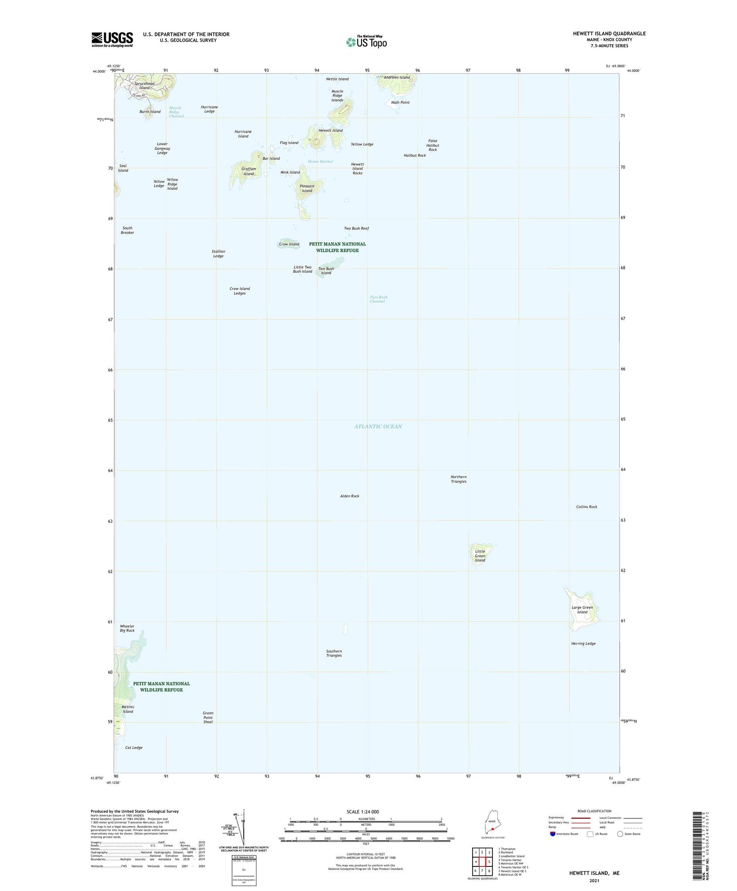 Hewett Island Maine US Topo Map Image