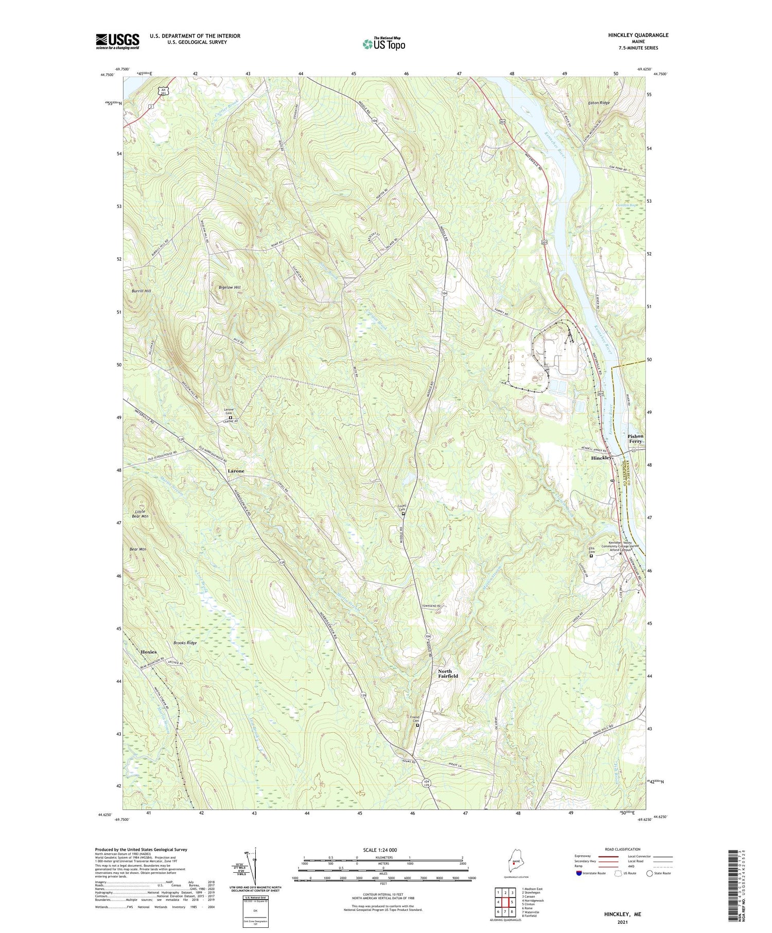 Hinckley Maine US Topo Map Image