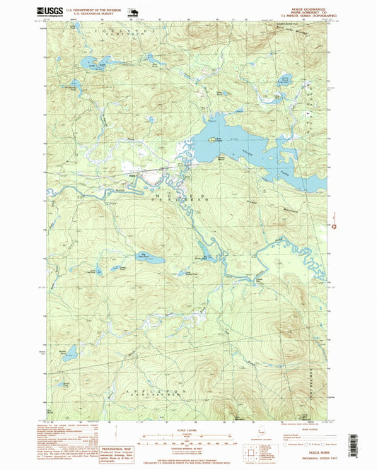 Classic USGS Holeb Maine 7.5'x7.5' Topo Map Image