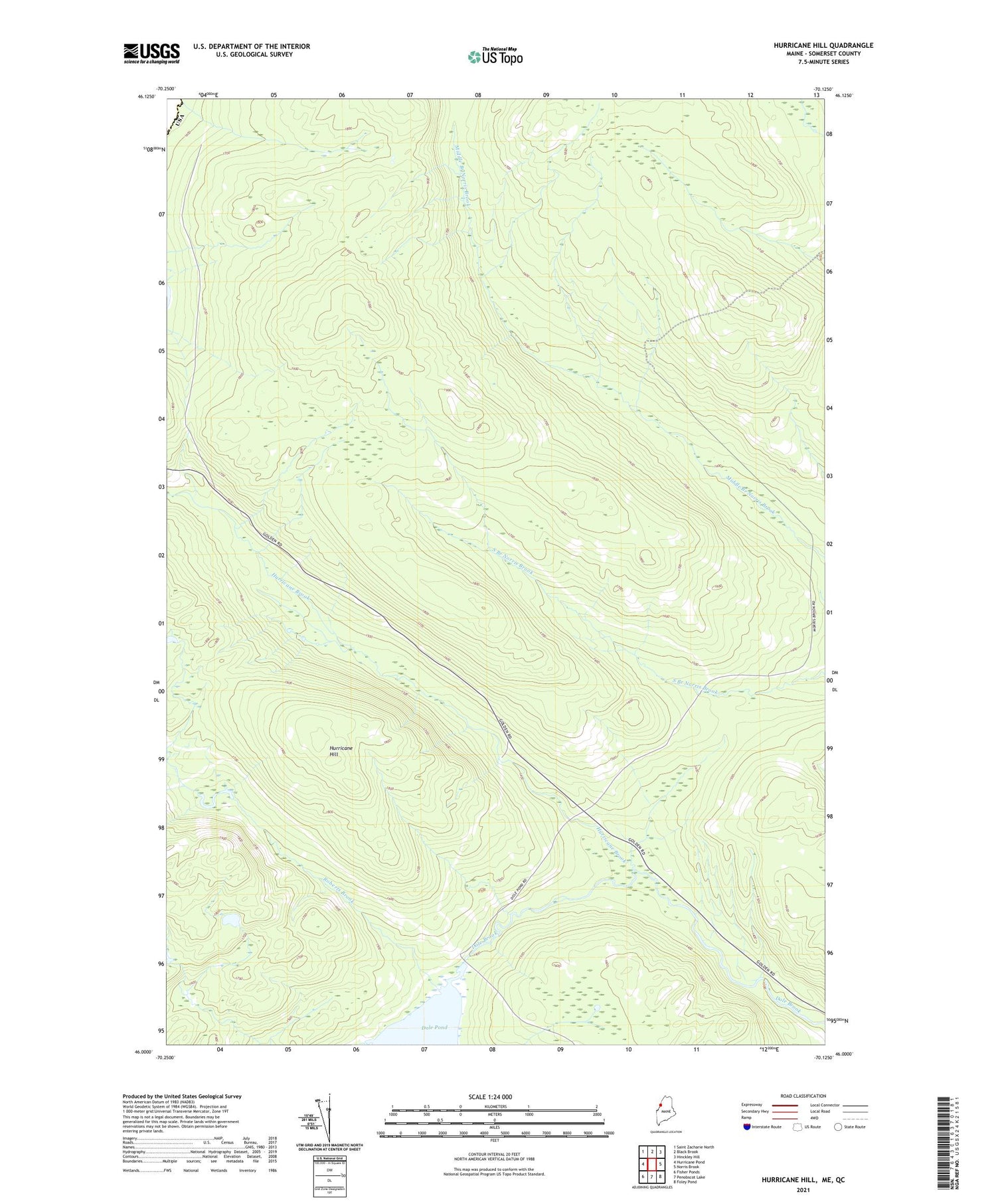 Hurricane Hill Maine US Topo Map Image