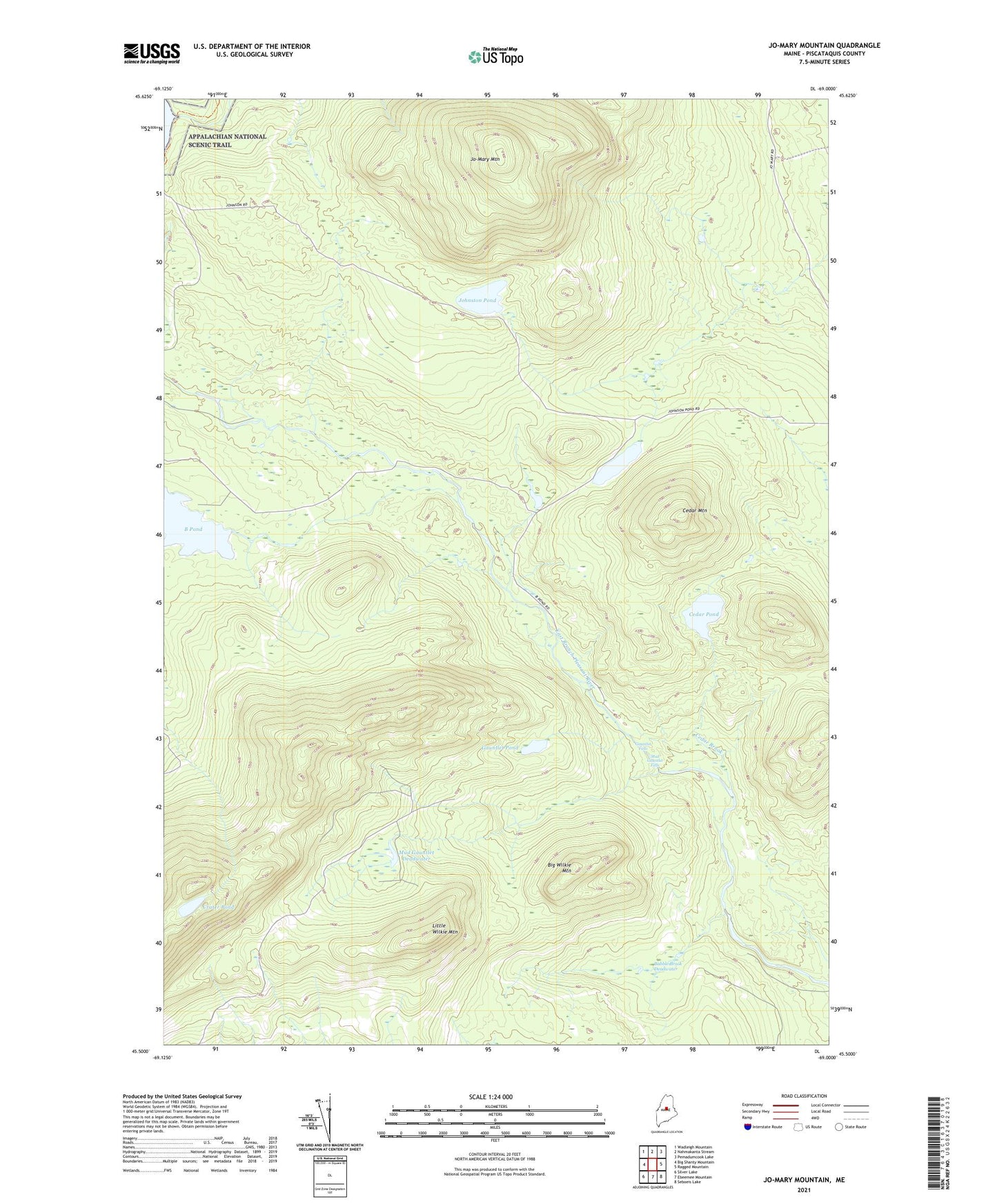 Jo-Mary Mountain Maine US Topo Map Image