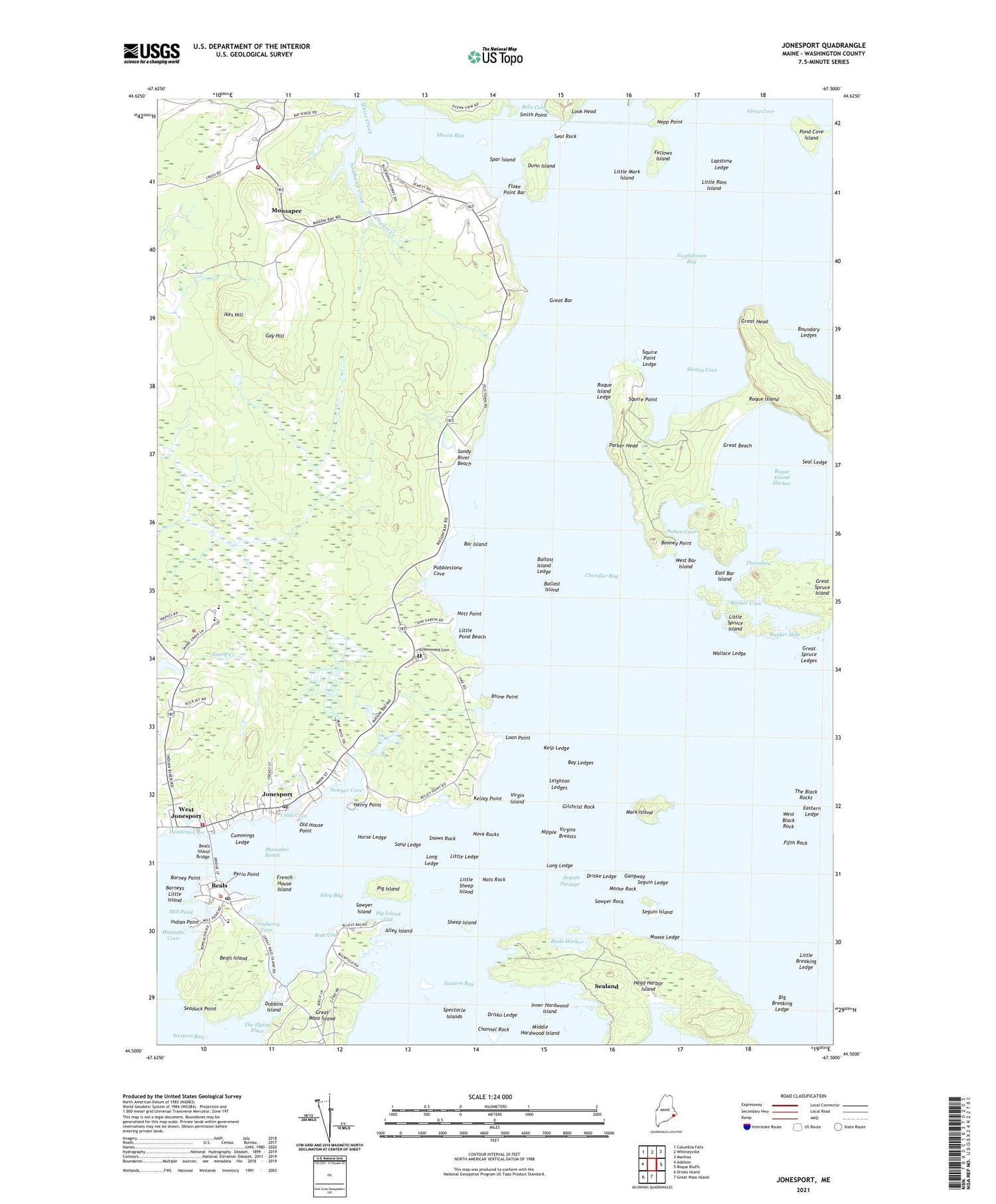Jonesport Maine US Topo Map Image