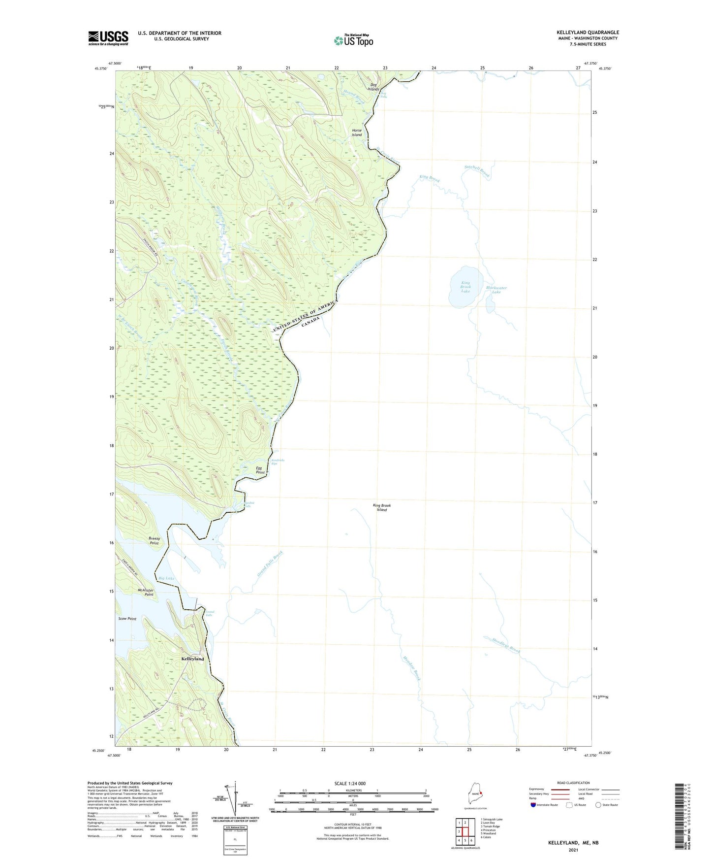 Kelleyland Maine US Topo Map Image