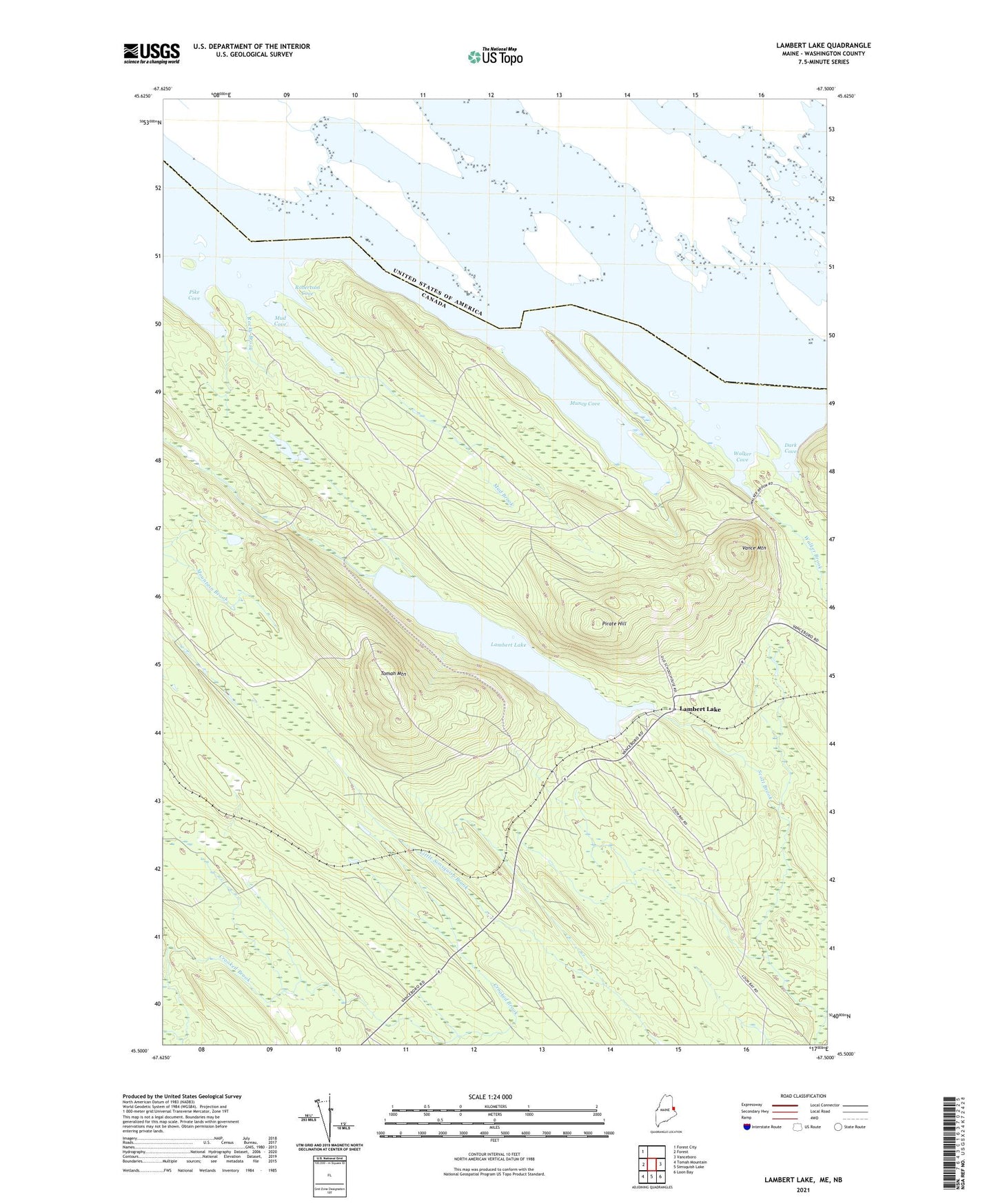 Lambert Lake Maine US Topo Map Image