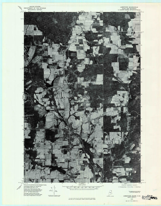 Classic USGS Limestone Maine 7.5'x7.5' Topo Map Image