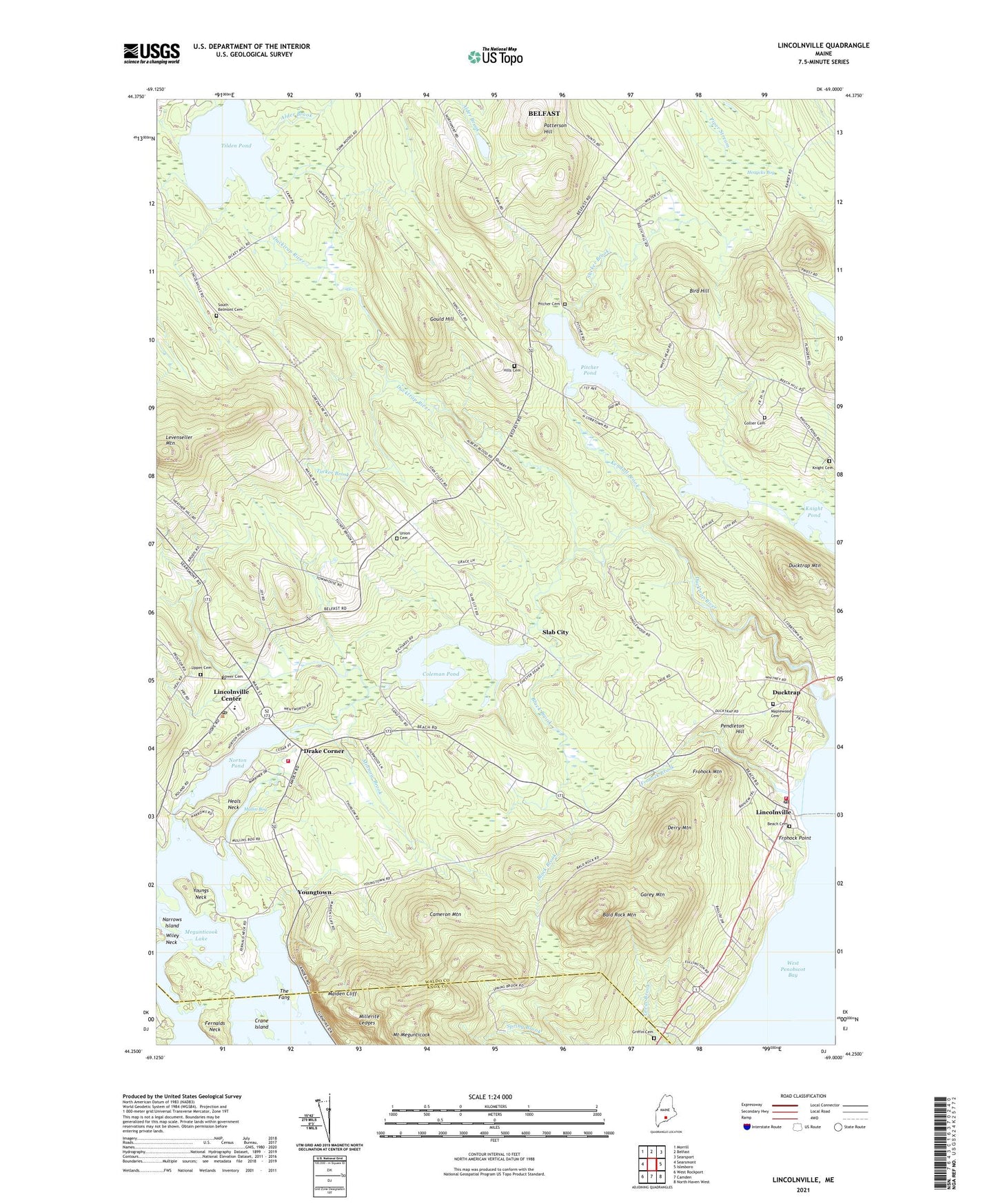 Lincolnville Maine US Topo Map Image