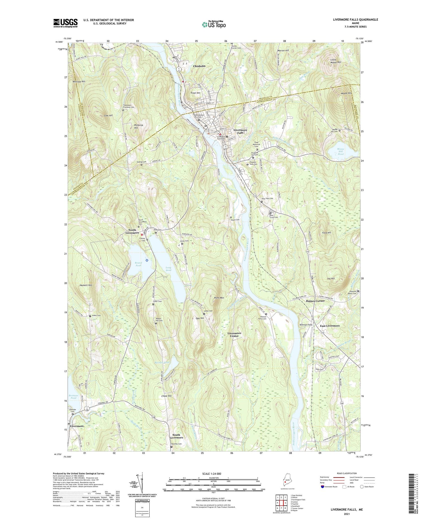 Livermore Falls Maine US Topo Map Image