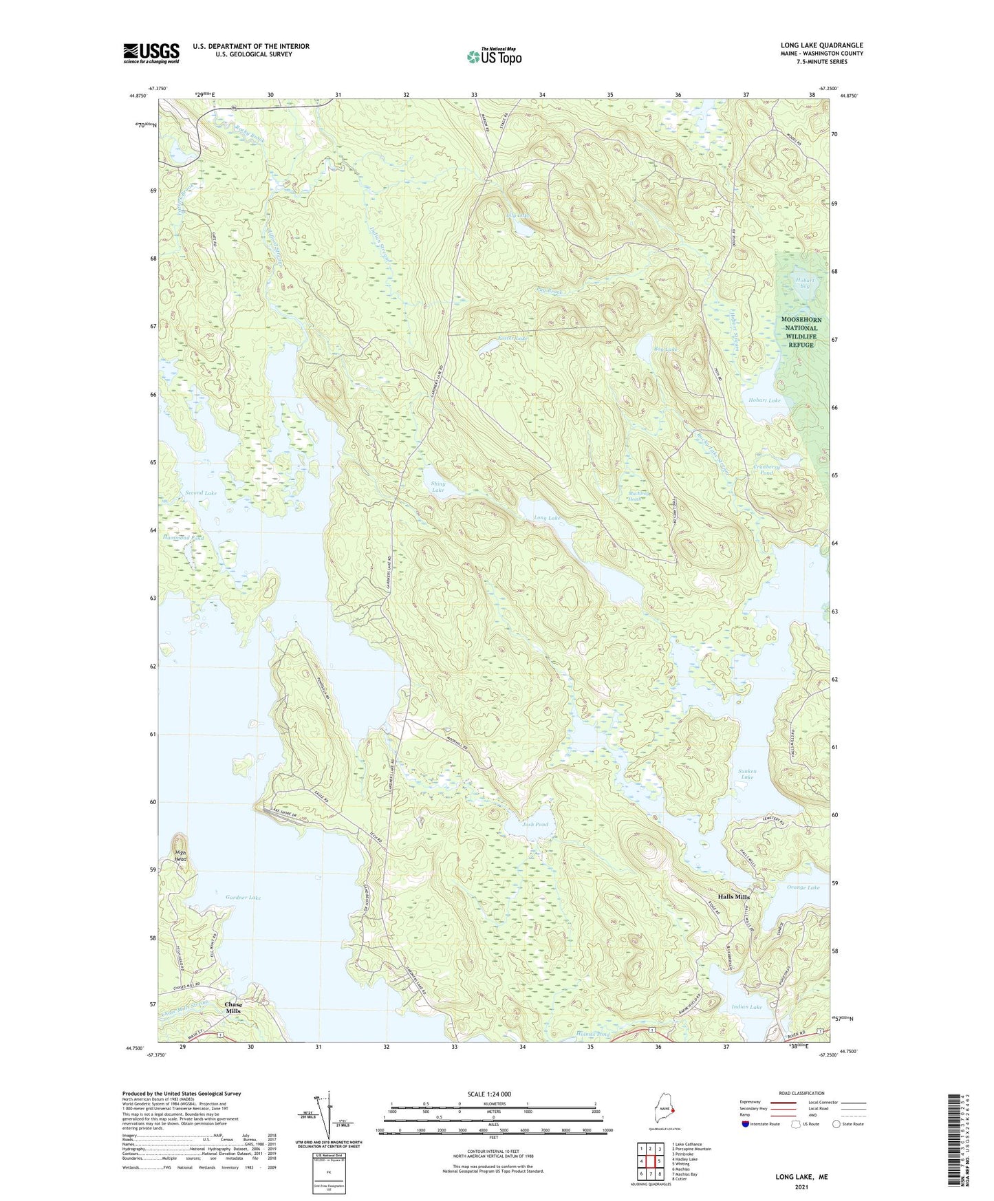 Long Lake Maine US Topo Map Image