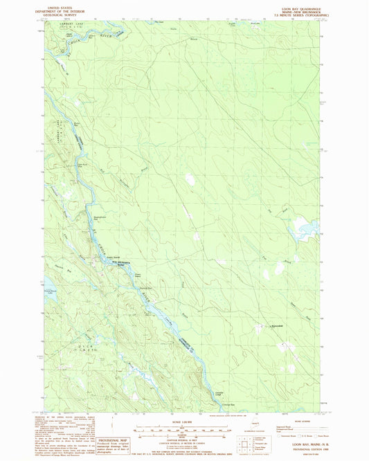 Classic USGS Loon Bay Maine 7.5'x7.5' Topo Map Image