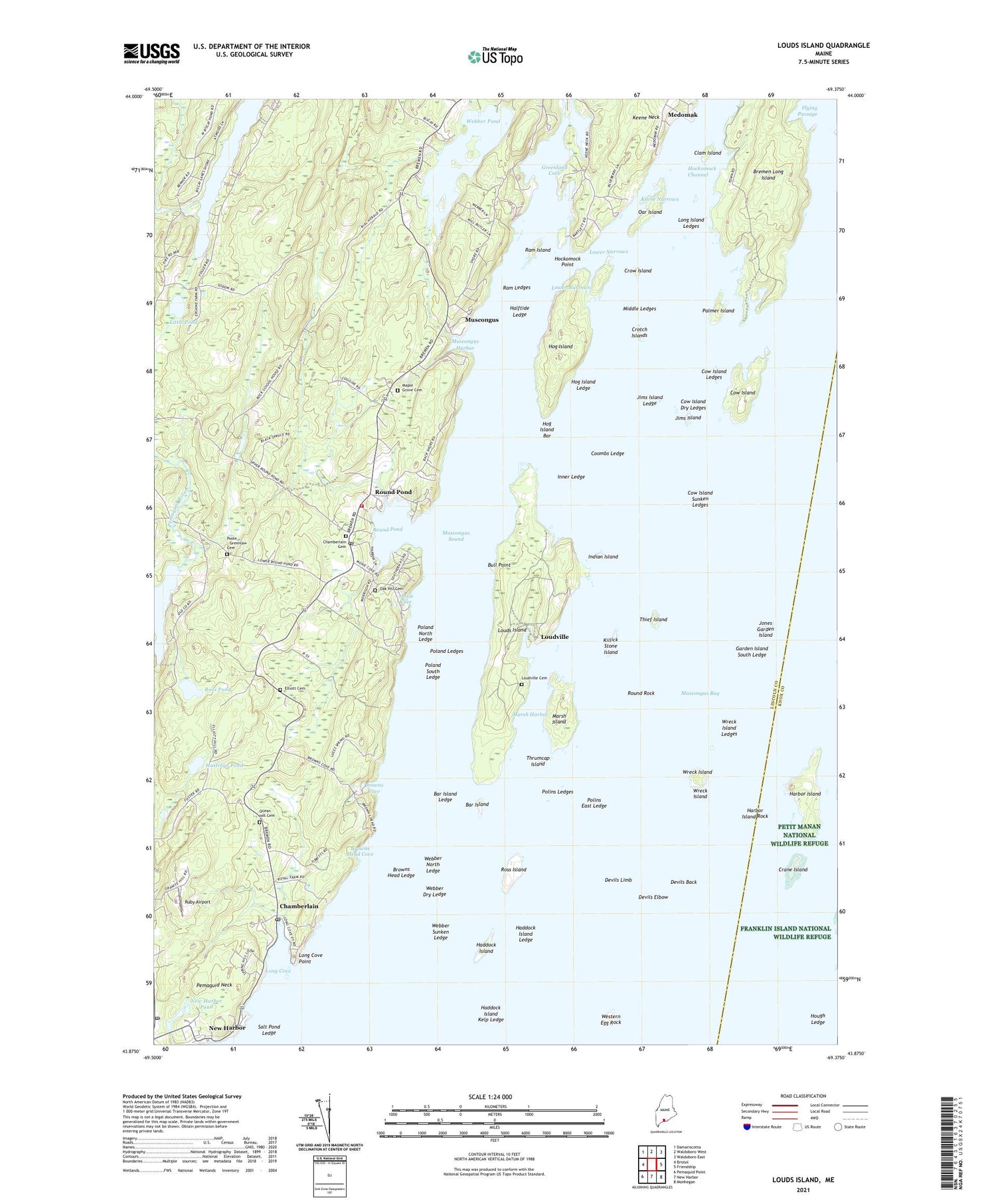 Louds Island Maine US Topo Map Image