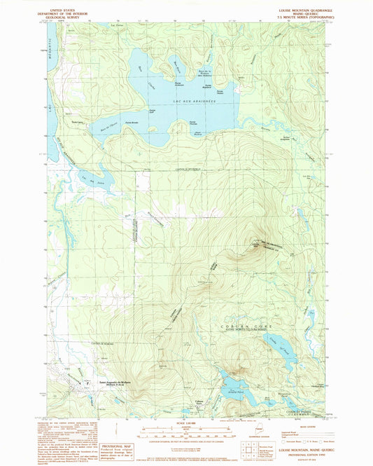 Classic USGS Louise Mountain Maine 7.5'x7.5' Topo Map Image