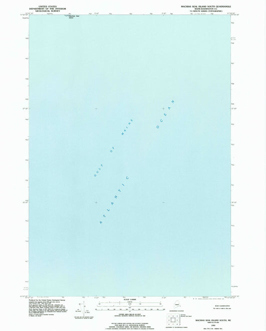 Classic USGS Machias Seal Island South Maine 7.5'x7.5' Topo Map Image