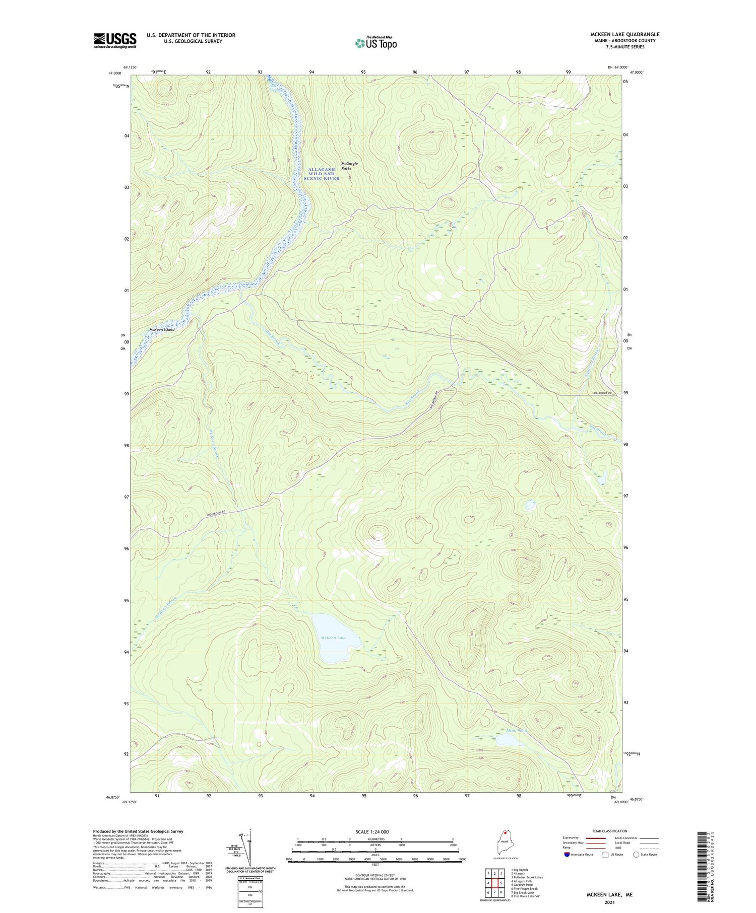 McKeen Lake Maine US Topo Map Image