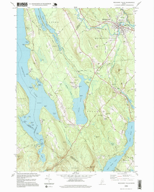 Classic USGS Mechanic Falls Maine 7.5'x7.5' Topo Map Image