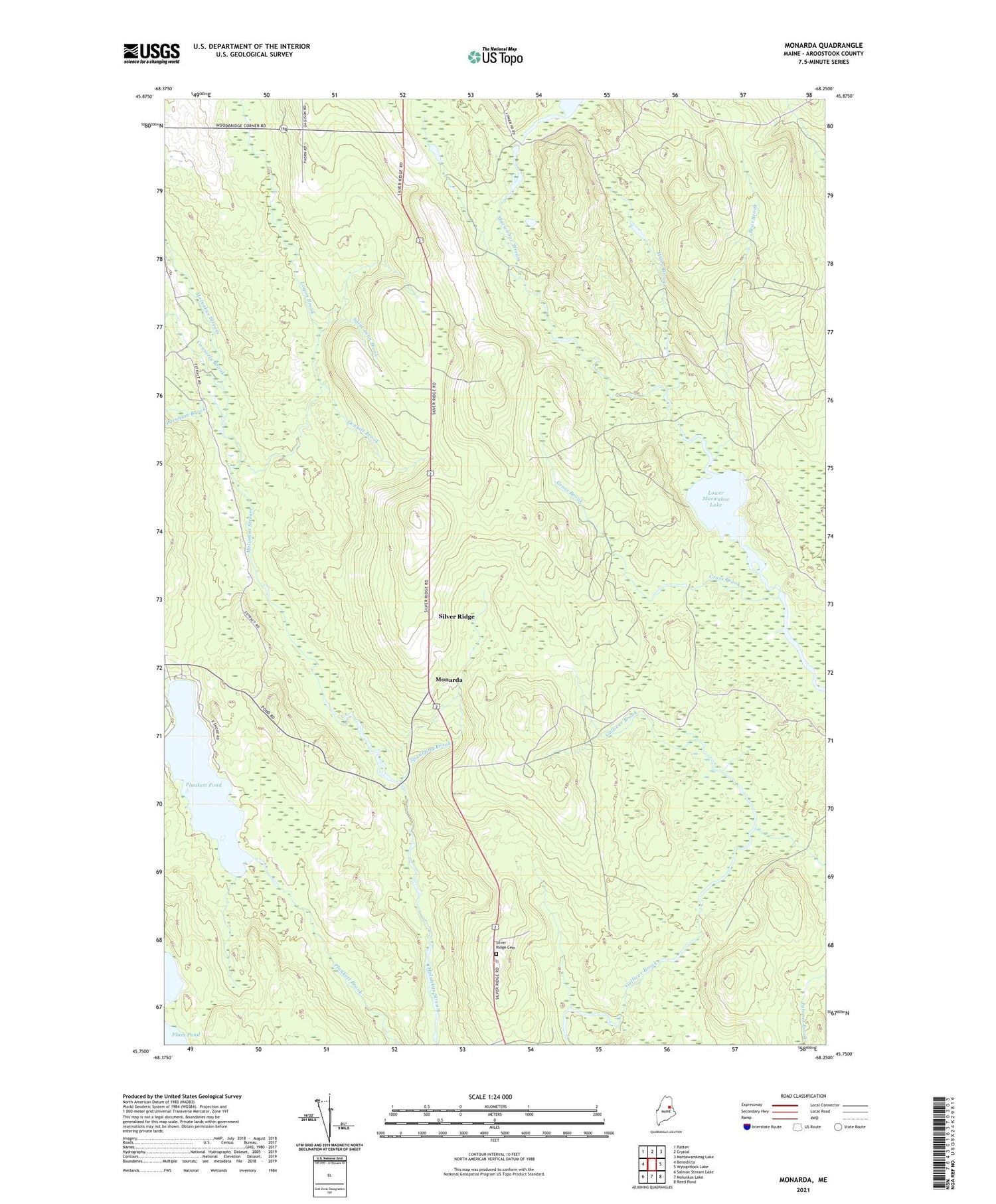 Monarda Maine US Topo Map Image