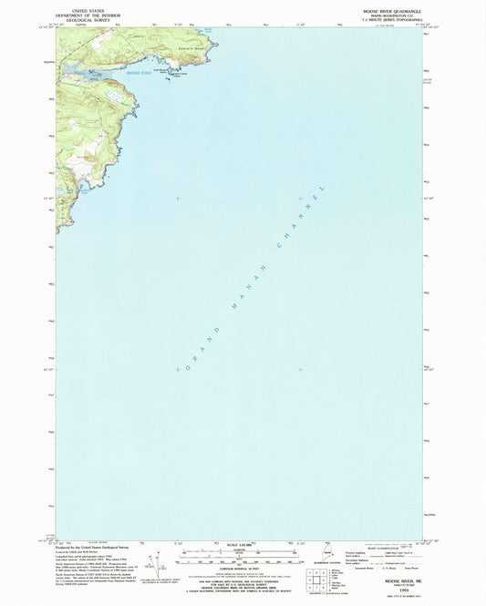Classic USGS Moose River Maine 7.5'x7.5' Topo Map Image