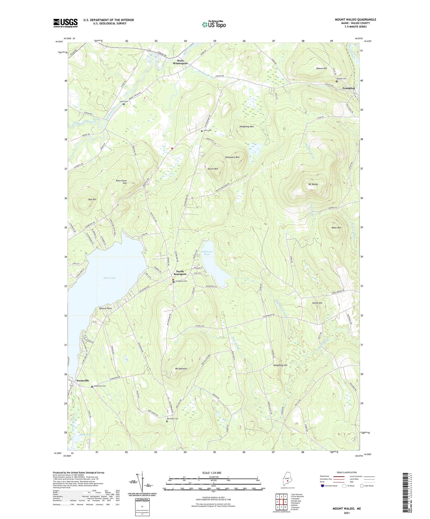 Mount Waldo Maine US Topo Map Image