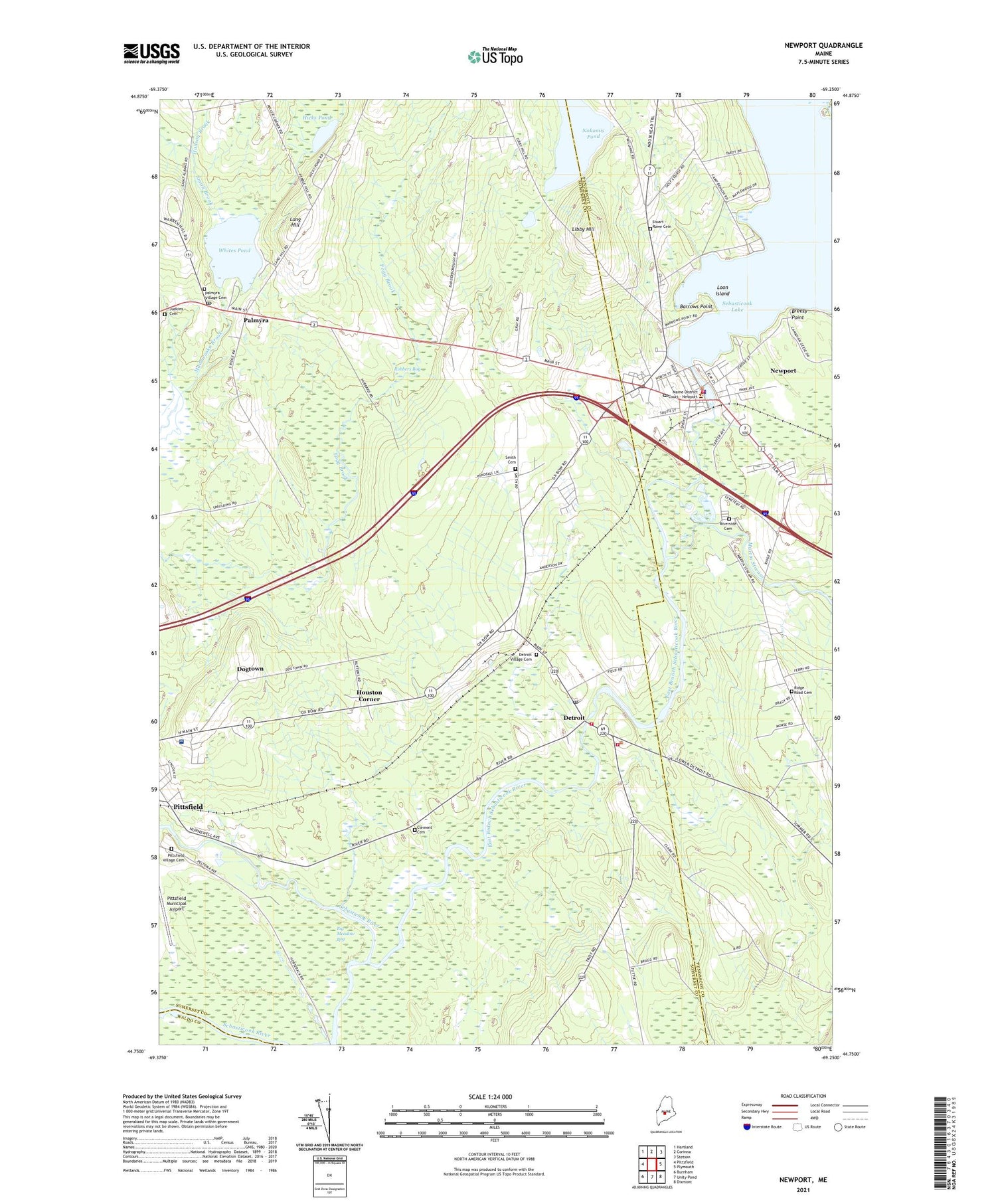 Newport Maine US Topo Map Image