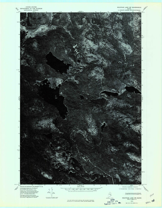 Classic USGS Spring Lake Maine 7.5'x7.5' Topo Map Image