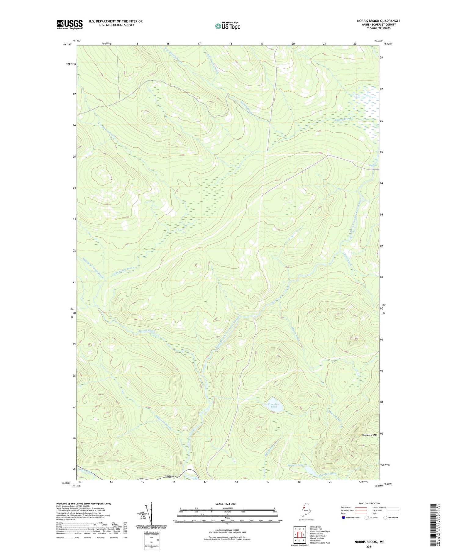 Norris Brook Maine US Topo Map Image