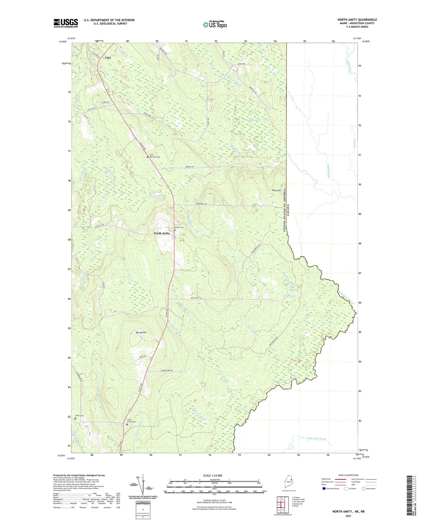 North Amity Maine US Topo Map Image
